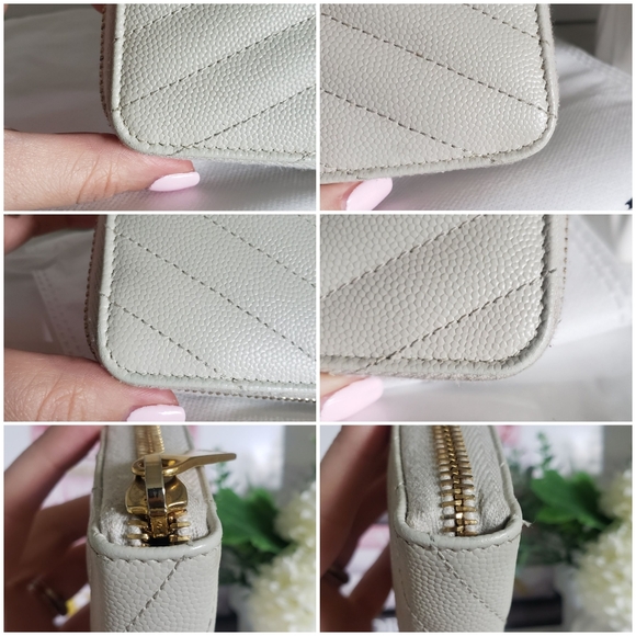 *SOLD* Authentic Pre-owned Yves Saint Laurent Grain De Poudre Zip Around Wallet - Picture 7 of 11